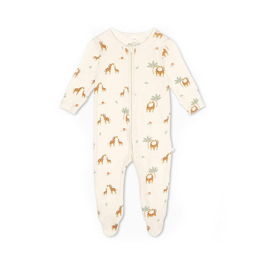 MORI Print Clever Zip Sleepsuit - Giraffe